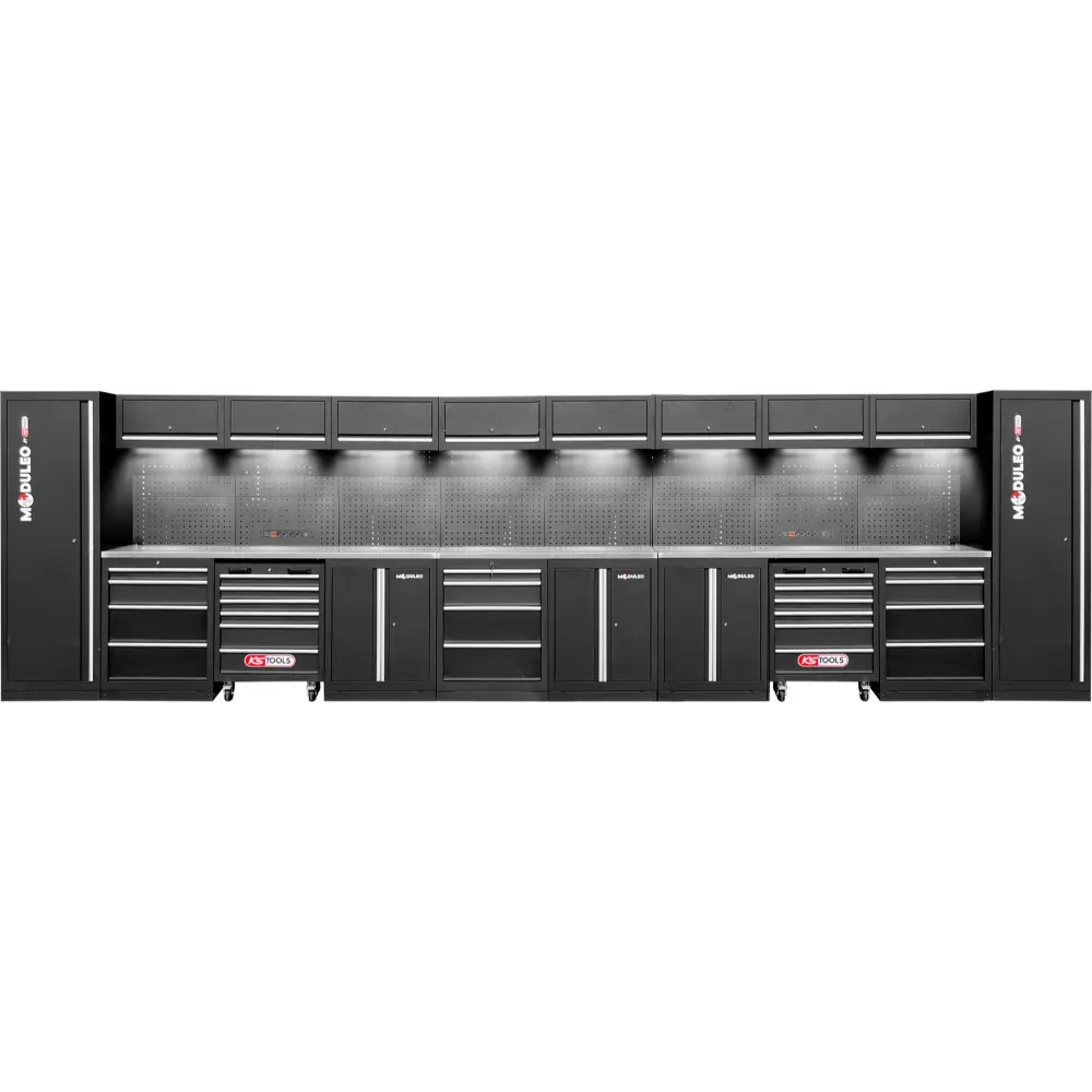 KS TOOLS Werkstatt-Schranksystem, gerade, 6640 x 500 mm, Variante 1