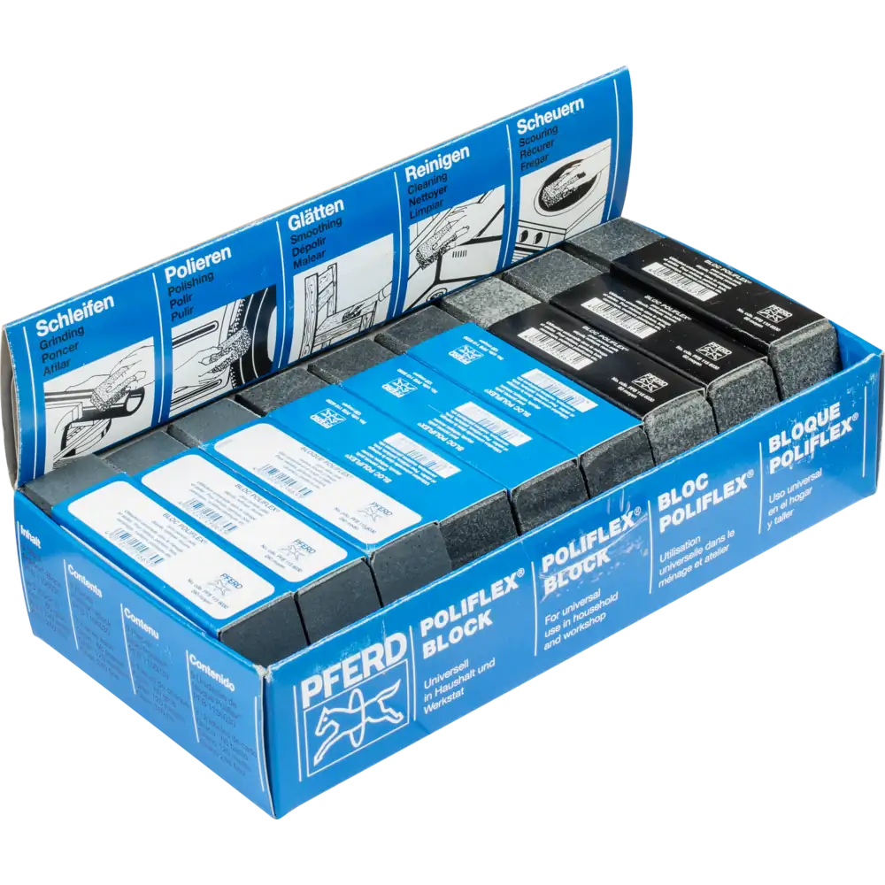 PFERD TOOLS Poliflex Schleifblock Set Bindung PUR SIC für Feinschliff und Finish