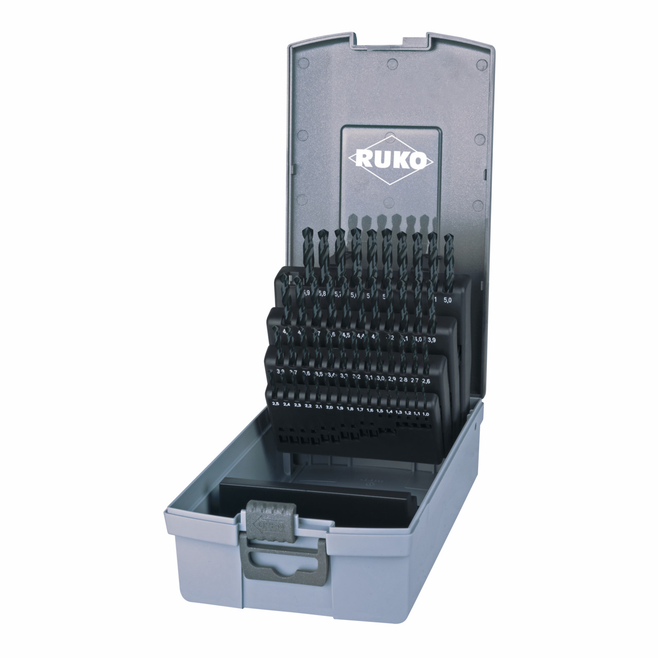 RUKO Spiralbohrer-Satz DIN 338 Typ N HSS-R - 50-tlg.