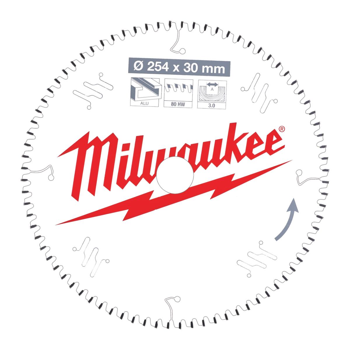 Milwaukee - Kreissägeblatt 254/30mm 80Z Holz/Alu - 4932471318