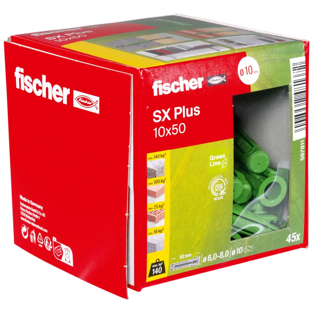 Fischer Spreizdübel SX Plus Green 10x50