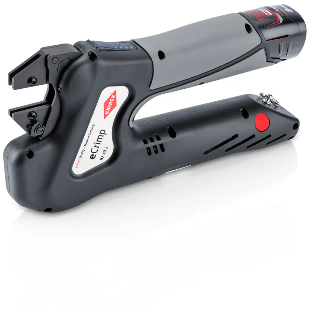 KNIPEX eCrimp Elektromechanische Crimp-Systemzange für auswechselbare Crimpeinsätze 270 mm