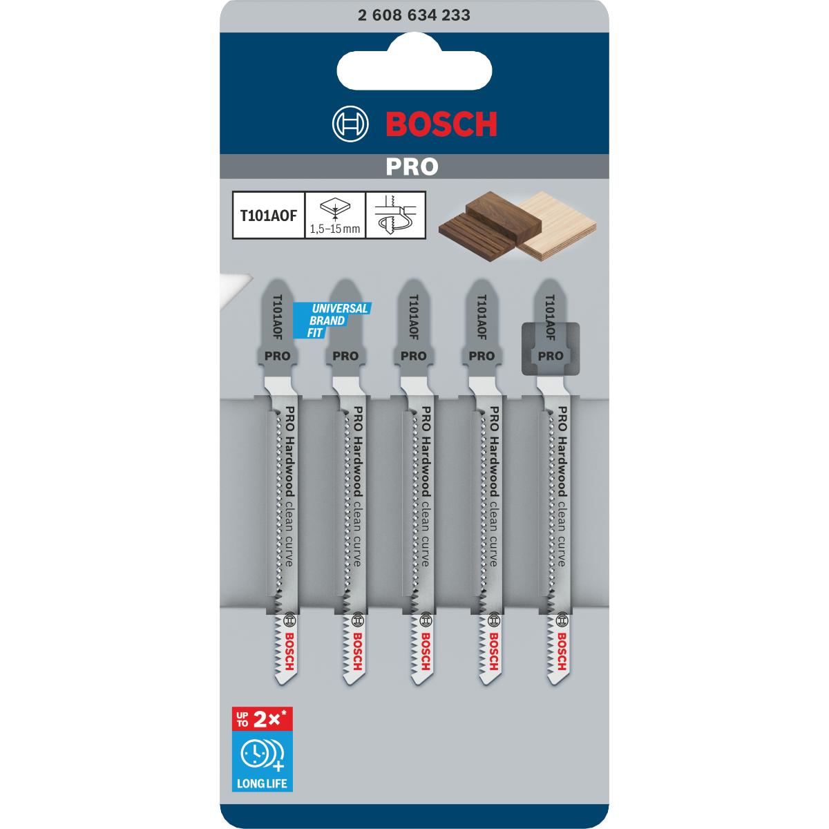Bosch PRO Stichsägeblatt T 101 AOF für Hart-/Massivholz, Laminat & Sperrholz