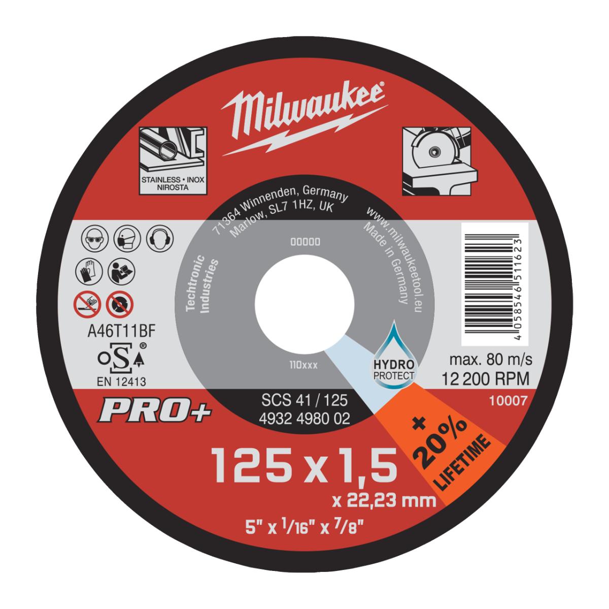 Milwaukee Metalltrennscheibe PRO+ INOX 125 mm