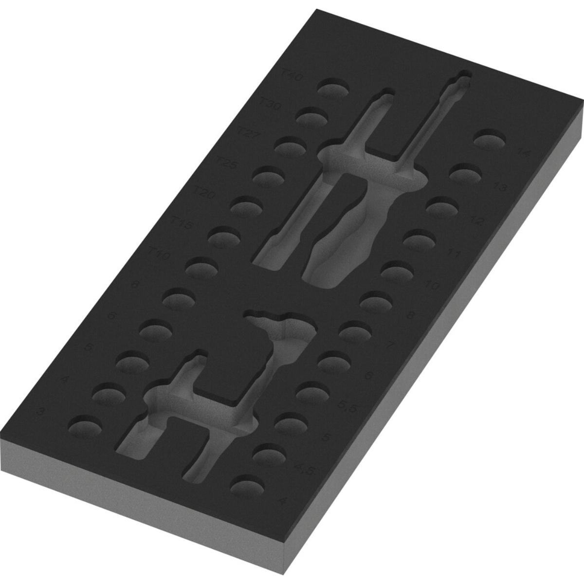 Wera 9827 Schaumstoffeinlage 8007 A VDE Zyklop VDE Knarre Set 1, 1/4", ohne Werkzeug