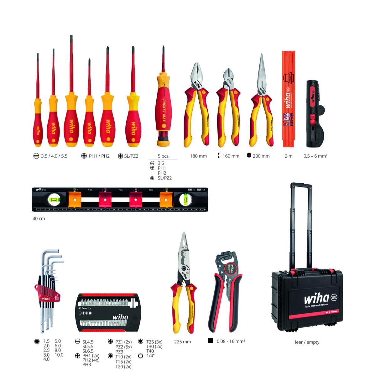 Wiha Werkzeugkoffer XL 2 Trolley electric 60-teilges Set