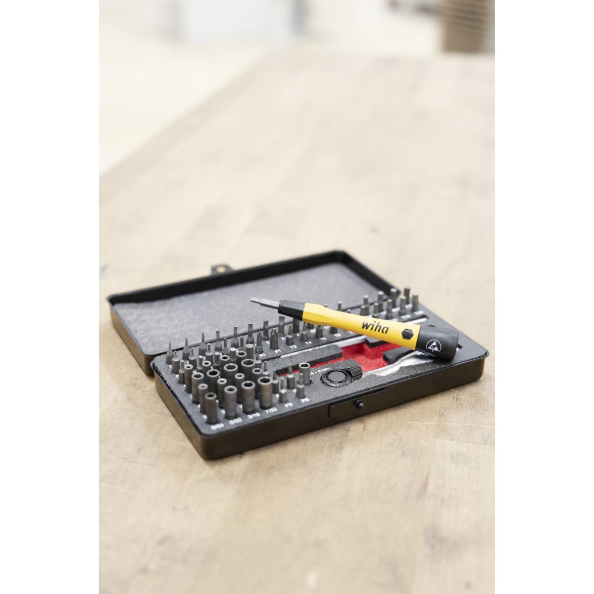 Wiha Micro-Bit Set ESD gemischt 65-teilges Set 4mm C4 in Box