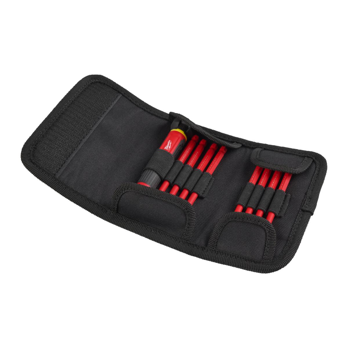 Milwaukee Multi-Bit Feinschrauberdreher 8 in 1 VDE geprüft mit 8 isolierten Bits PH/PZ/TX/SL