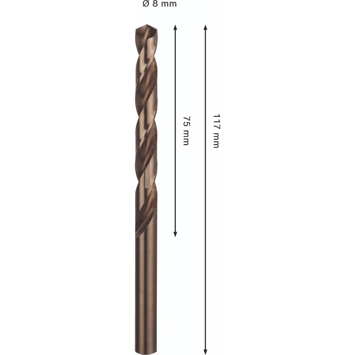 Bosch PRO Stainless Steel HSS-Co Spiralbohrer, 8 x 75 x 117 mm