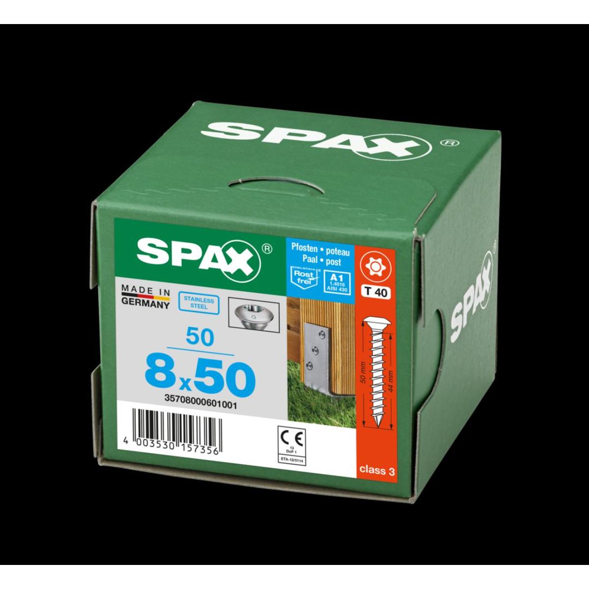 SPAX-S A1 Pfostenschraube Sonderkopf T-Star Plus T40 Cut, 50 Stück