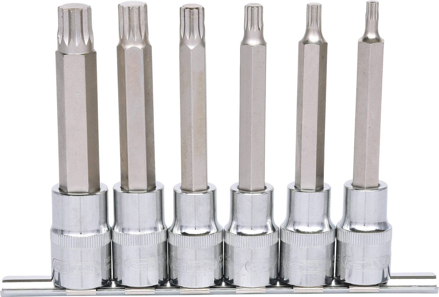 KS Tools 1/2" CHROMEplus Bit-Stecknuss-Satz XZN, lang, 6-tlg M5-M14
