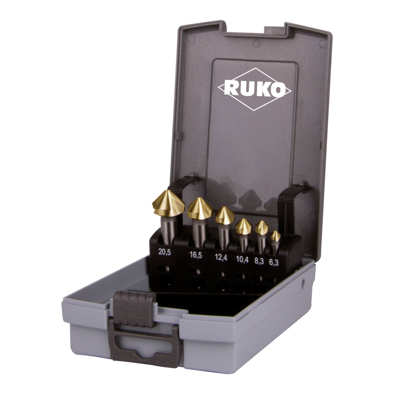 RUKO Kegelsenker-Satz DIN 335 Form C 90° HSS TiN - 6-tlg.