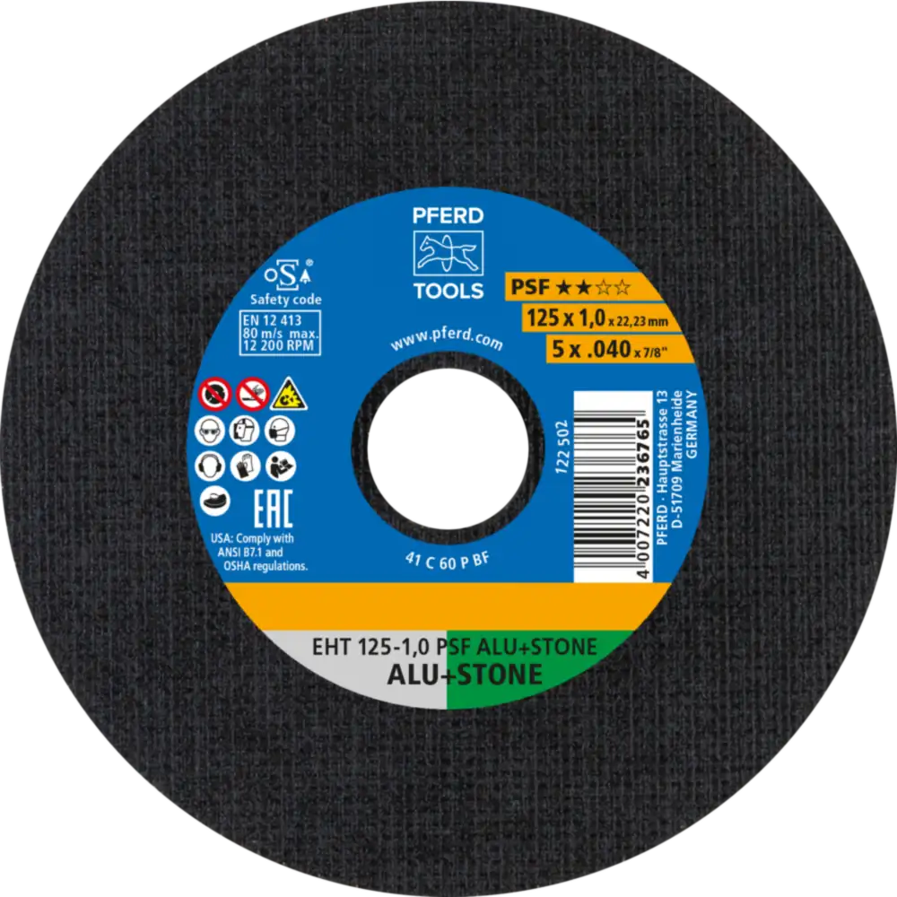 PFERD TOOLS Trennscheibe EHT gerade Universallinie PSF ALU+STONE für Alu/NE-Met./Stein/PVC, 10 Stück