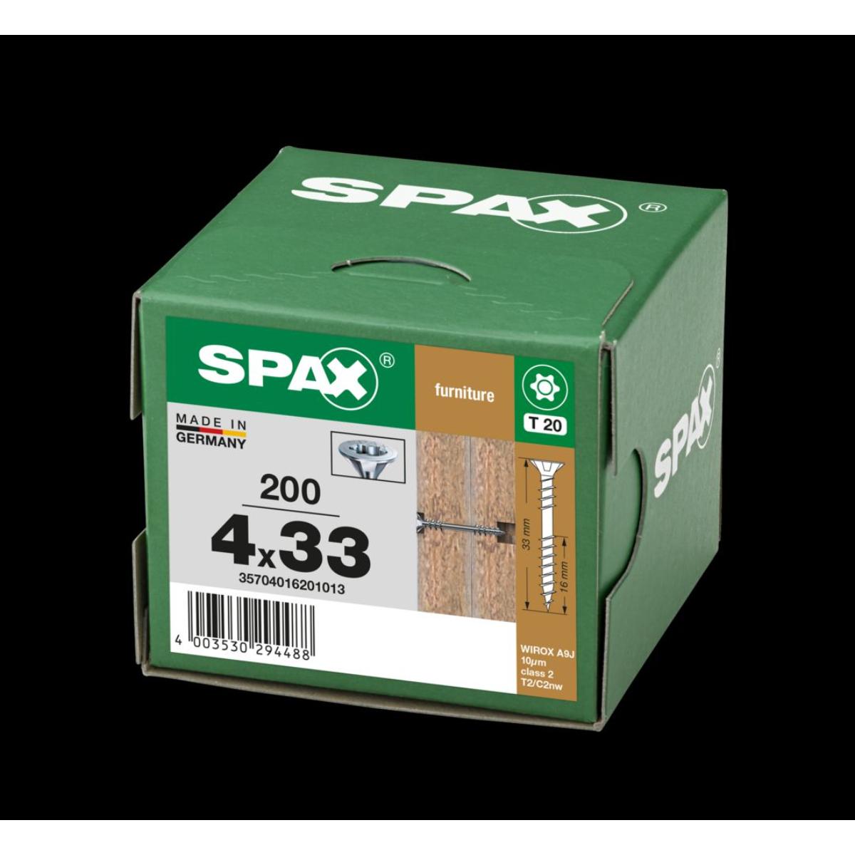 SPAX SENKMULTIKOPF T-STAR PLUS T20 FIXIERGEWINDE WIROX 200 Stück
