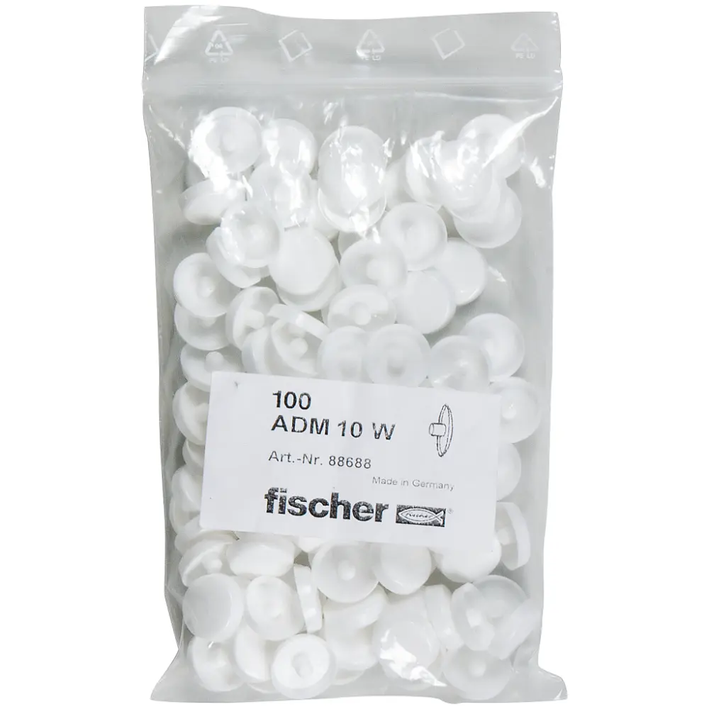 Fischer Abdeckkappe ADM 10 W weiß