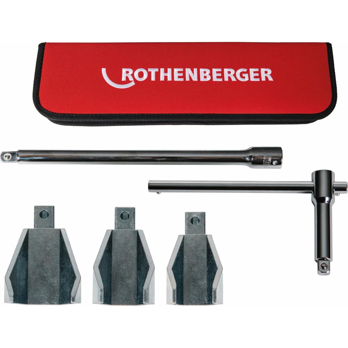 Rothenberger Standhahnmuttern-set, SW32-47, Griffstück Antriebsteil + Verlängerung Antriebsteil