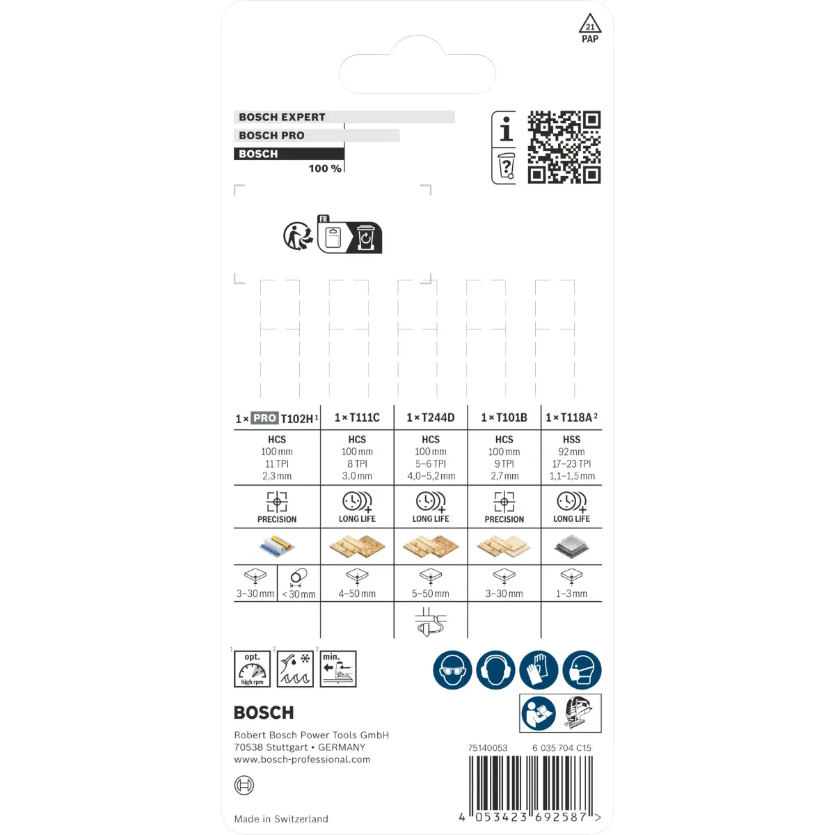 Bosch Stichsägeblatt Set Multi Material, 5-tlg.