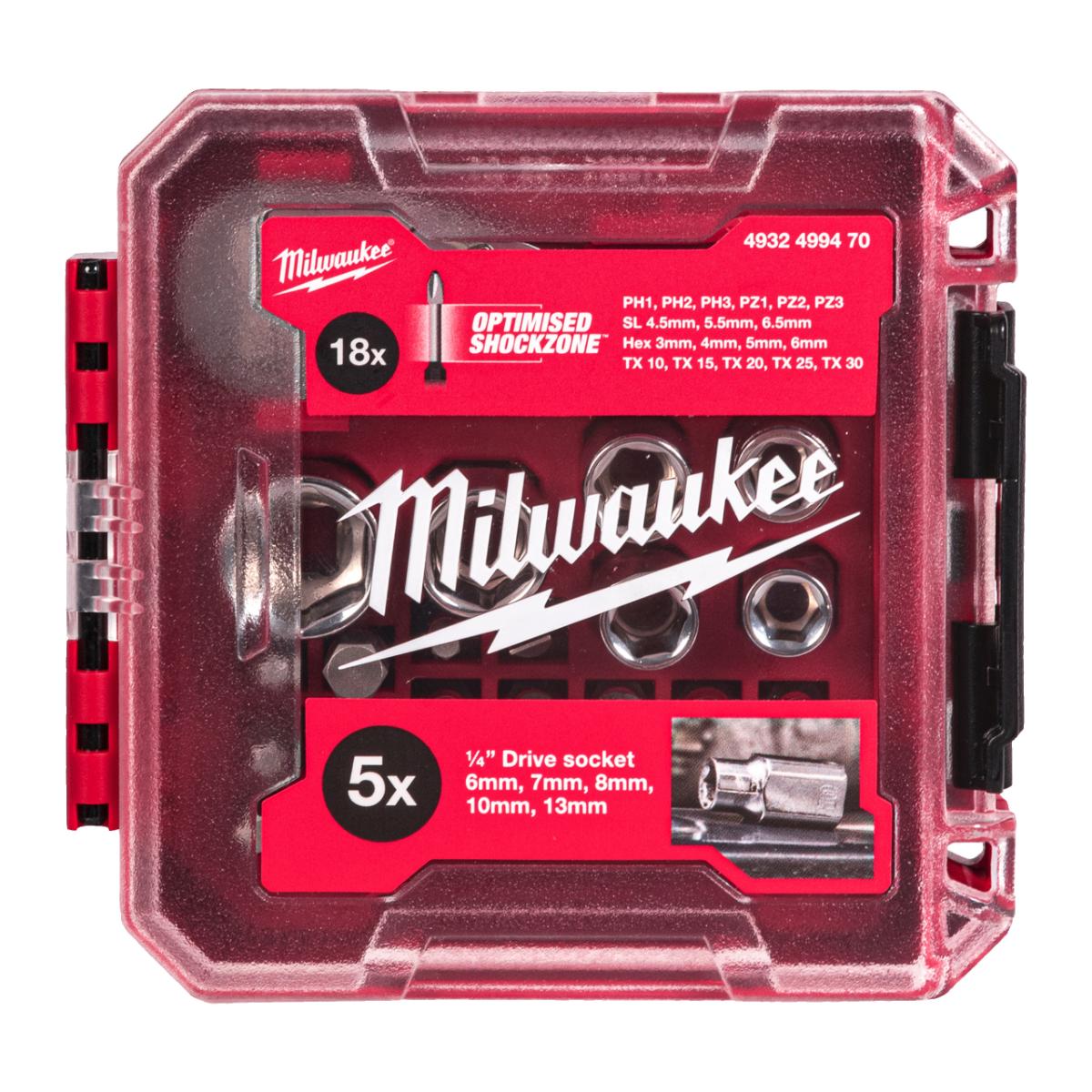 Milwaukee 1/4 zoll Ratschen-Steckschlüssel Bits 25-teilges Set