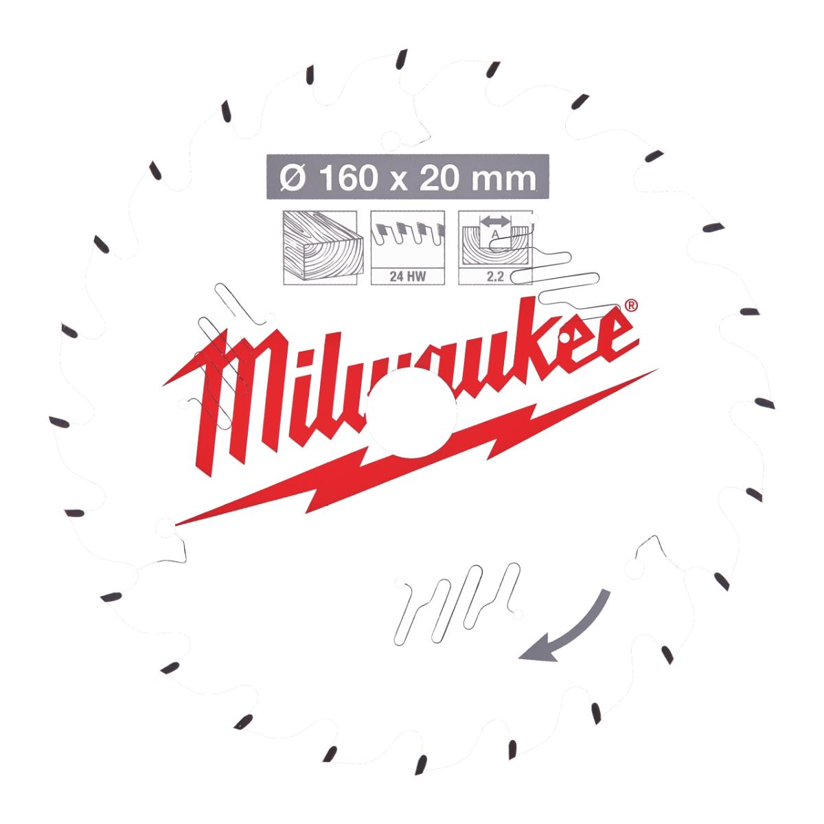 Milwaukee - KREISSÄGEBLATT 160/20MM Z24 HOLZ - 4932471290