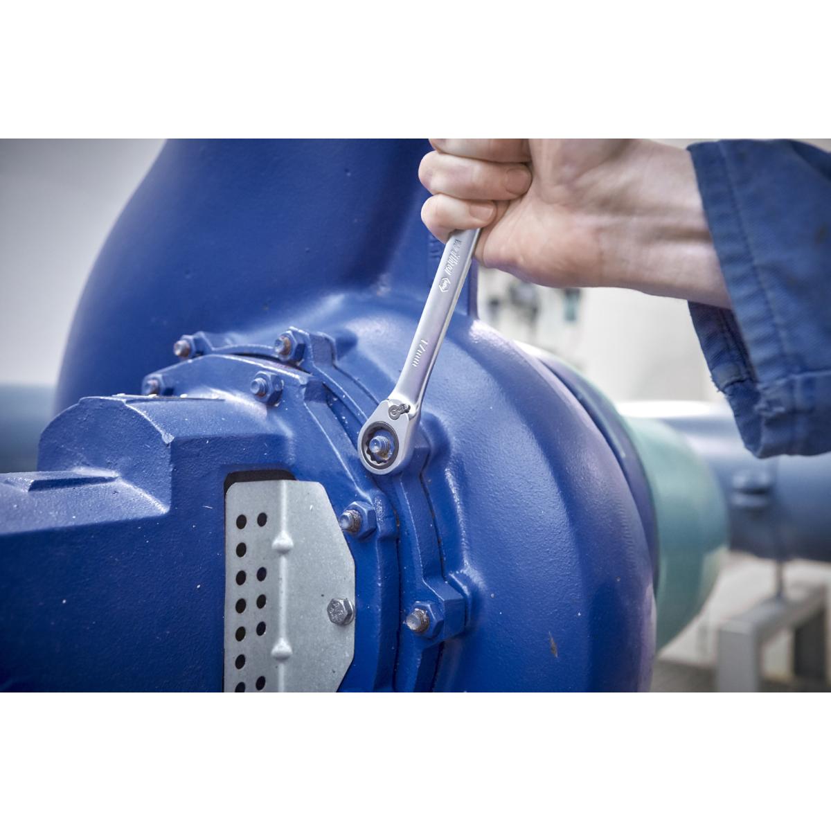 Wiha Ringratschen-Gabelschlüssel Set 12-teilges Set umschaltbar in Halter