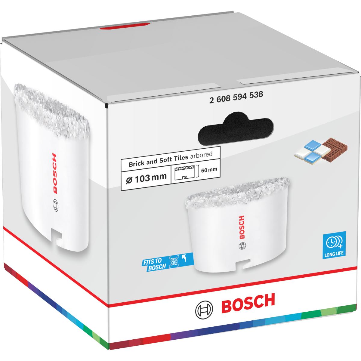 Bosch Brick and Soft Tile Lochsäge mit Aufsteckhalter, 103 x 60 mm