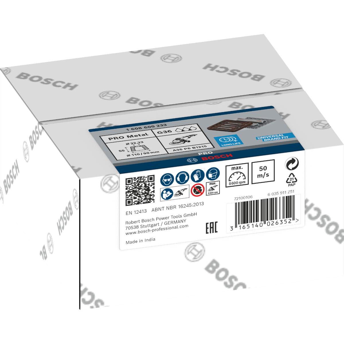 Bosch PRO Schleiftopf, konisch-Metall/Guss 90 mm, 110 mm, 55 mm