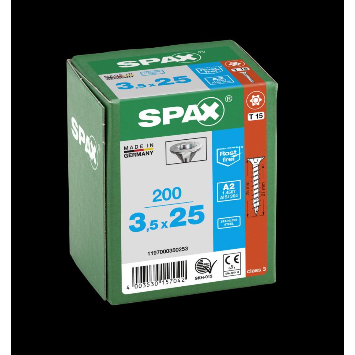SPAX A2 Senkmultikopf T-Star Plus T15 Vollgewinde, 200 Stück