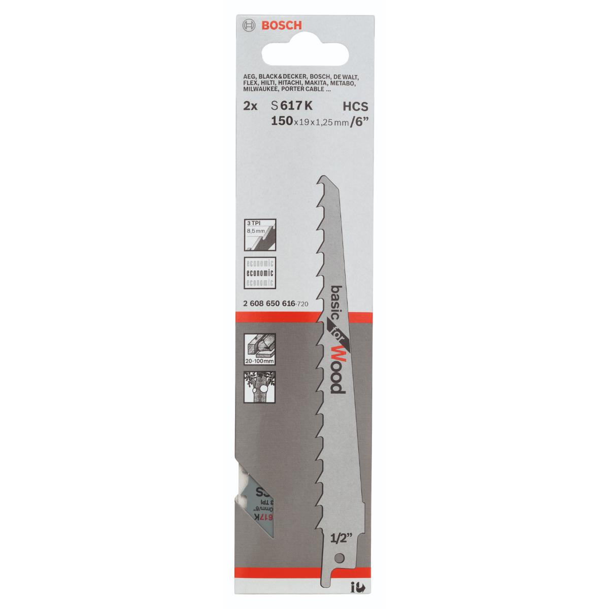 Bosch Säbelsägeblatt S 617 K Basic for Wood