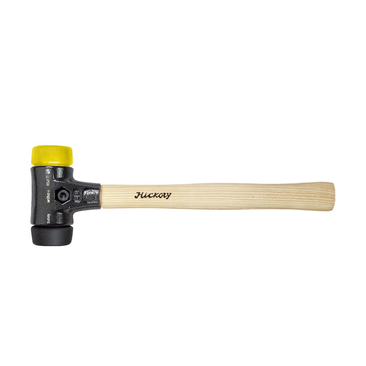 Wiha Schonhammer Safety mittelweich/mittelhart mit Hickory-Holzstiel, Rund-Schlagkopf