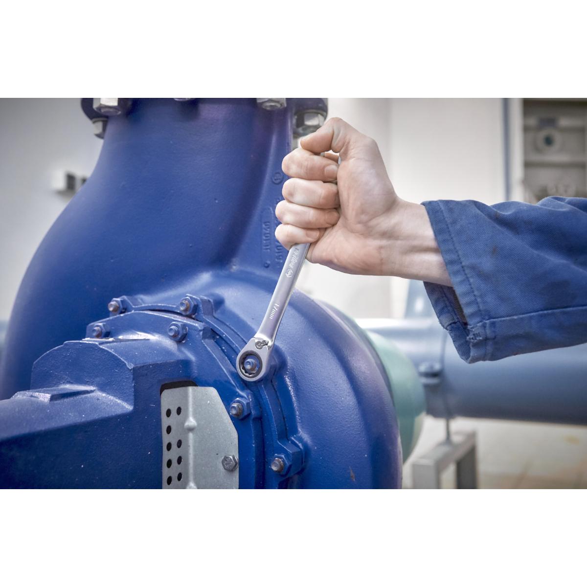 Wiha Ringratschen-Gabelschlüssel Set 12-teilges Set umschaltbar in Halter