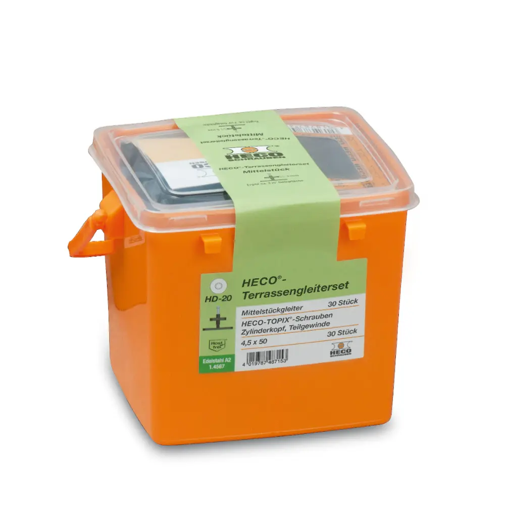 HECO Terrassengleiterset, 30 x Mittelst., 30 x HT-Terrassengleiterschr.