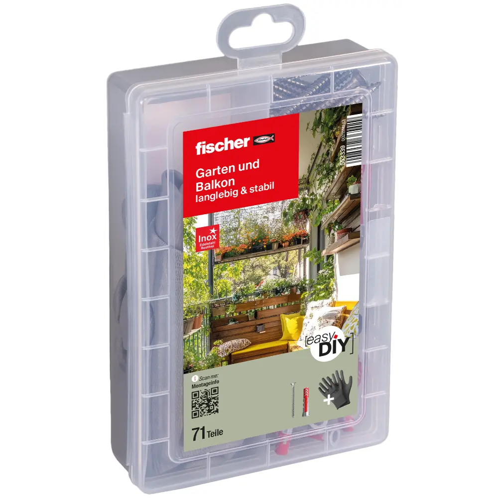 Fischer EasyDIY Box Garten und Balkon (71 Teile)