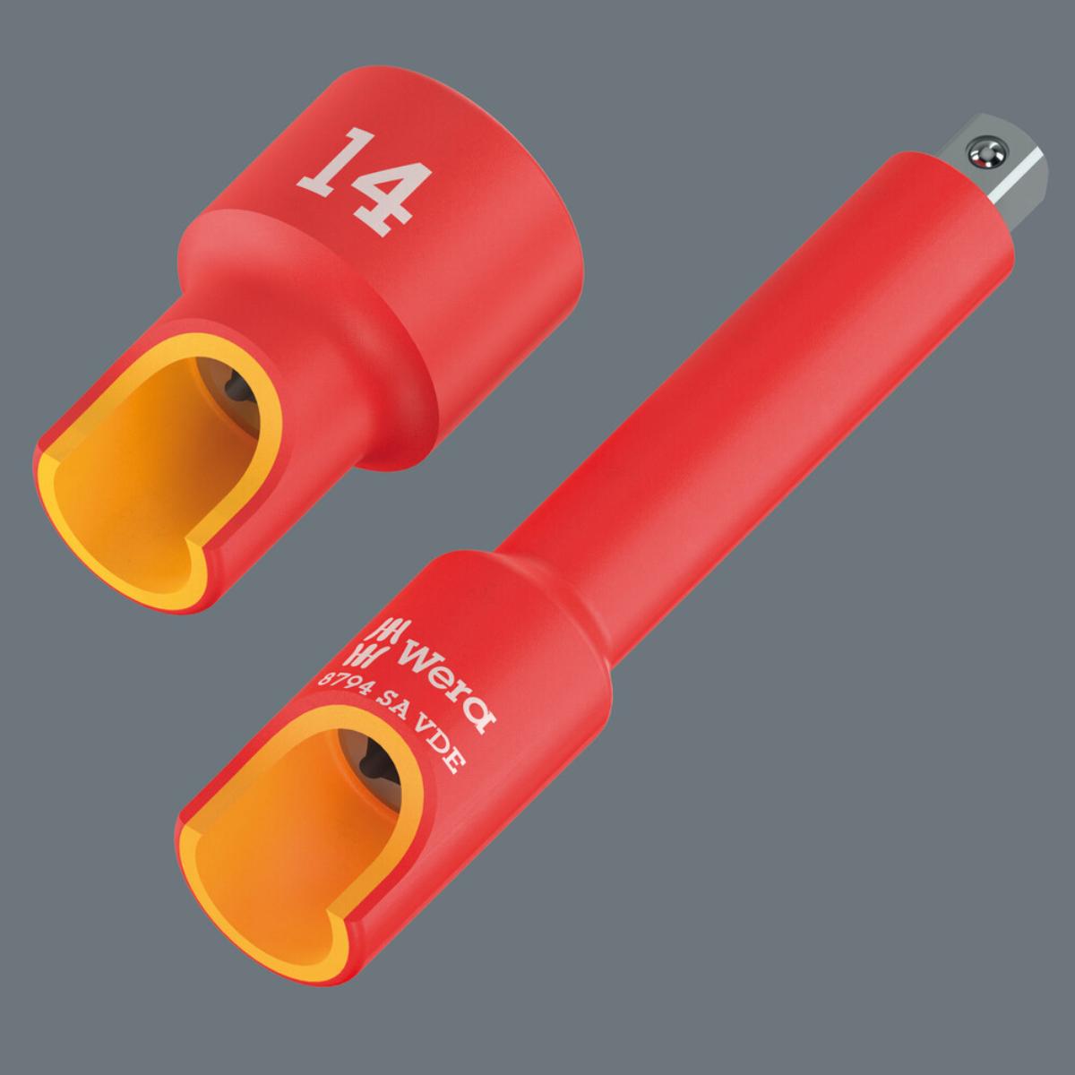 Wera 8790 A VDE Zyklop-Steckschlüsseleinsatz, isoliert, mit 1/4 zoll-Antrieb, 10 x 41 mm