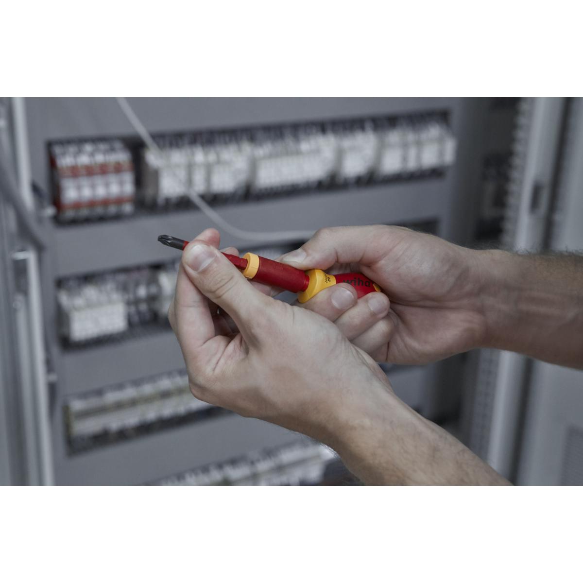 Wiha Schraubendreher mit Bithalter Set slimVario electric Stubby 4-teilges Set mit slimBits