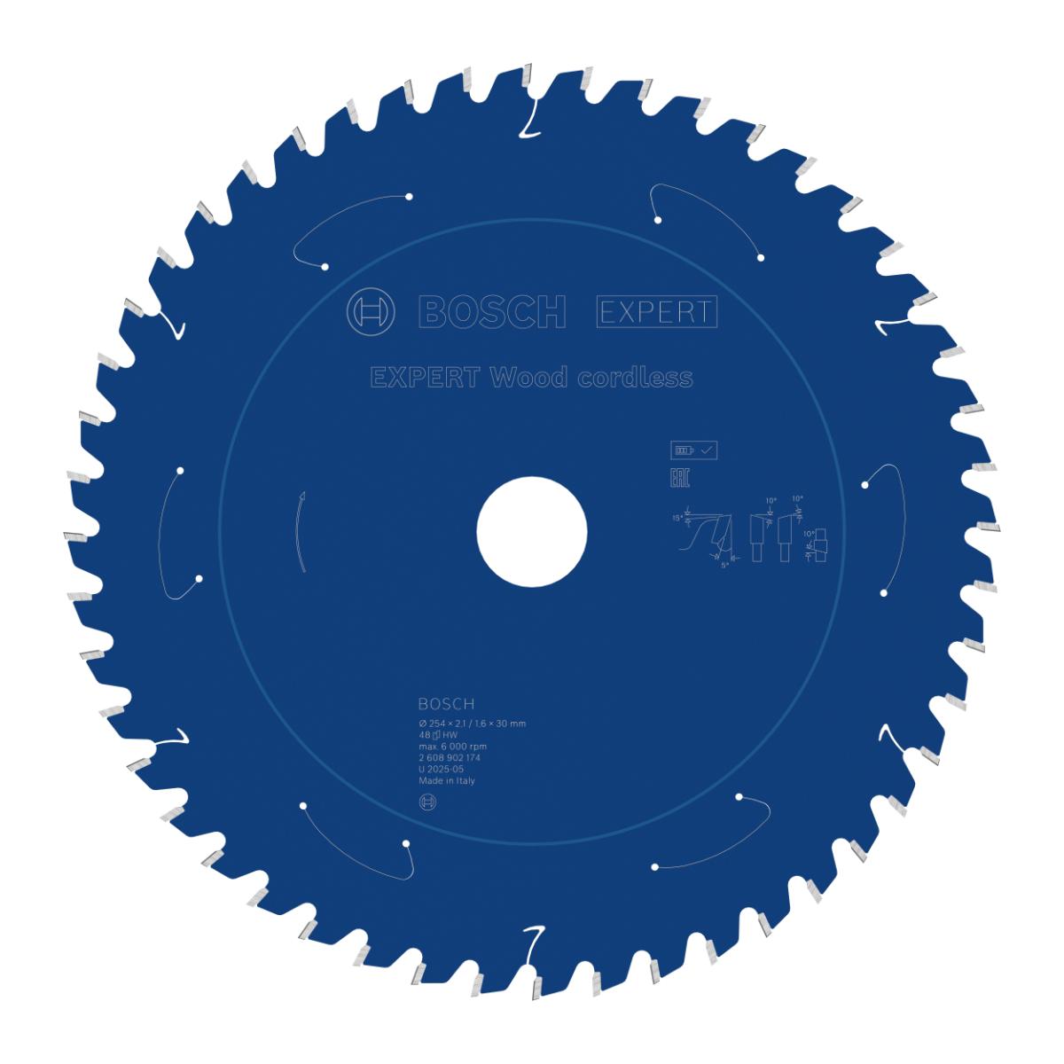 Bosch EXPERT Wood Kreissägeblatt, 254x30 mm, Z48