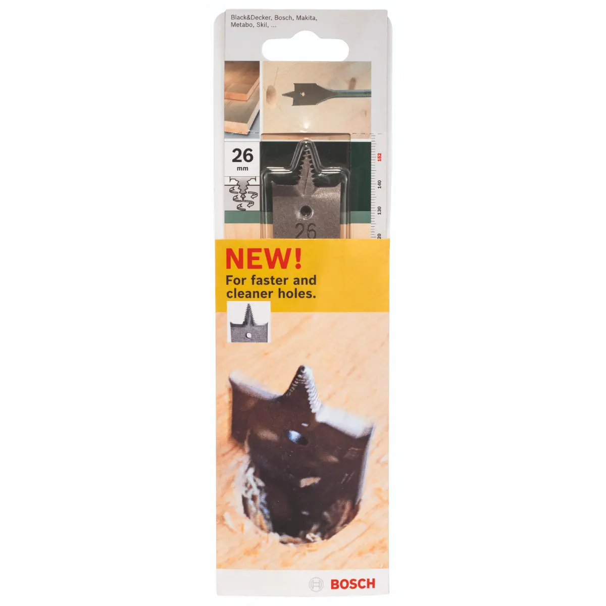 Bosch Flachfräsbohrer Self Cut, Sechskant D= 26,0 mm, L= 152 mm