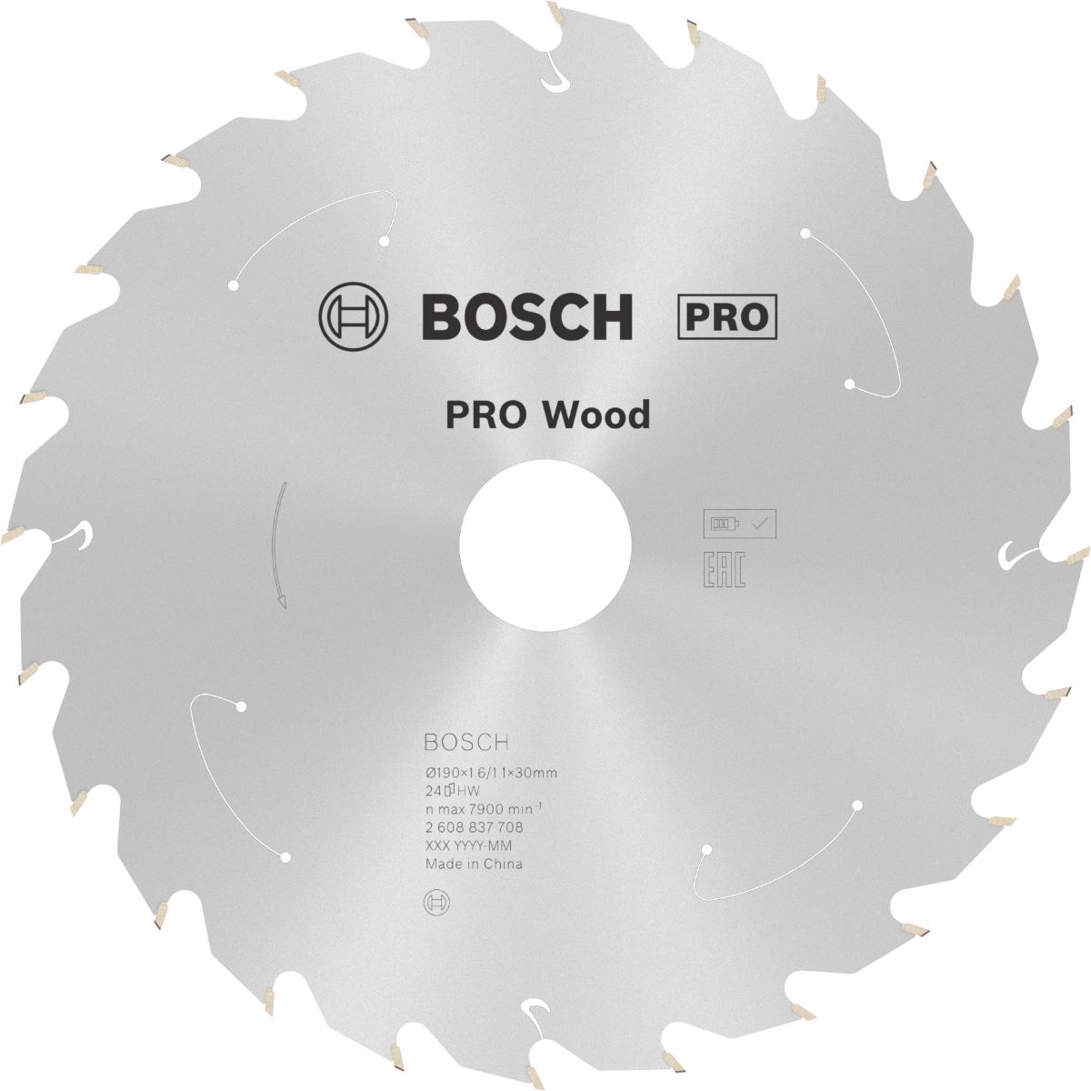 Bosch PRO Akku-Kreissägeblatt Standard for Wood H 160x20 T12, ø außen 190 mm