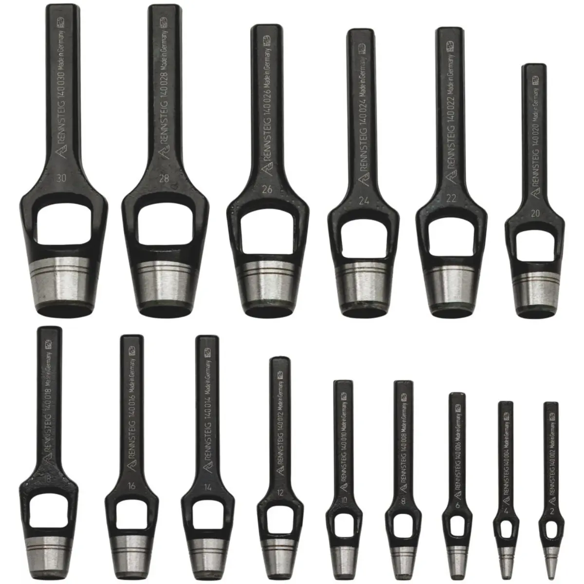 Rennsteig Henkellocheisensatz (15-teilig) Ø 2 - 30 mm