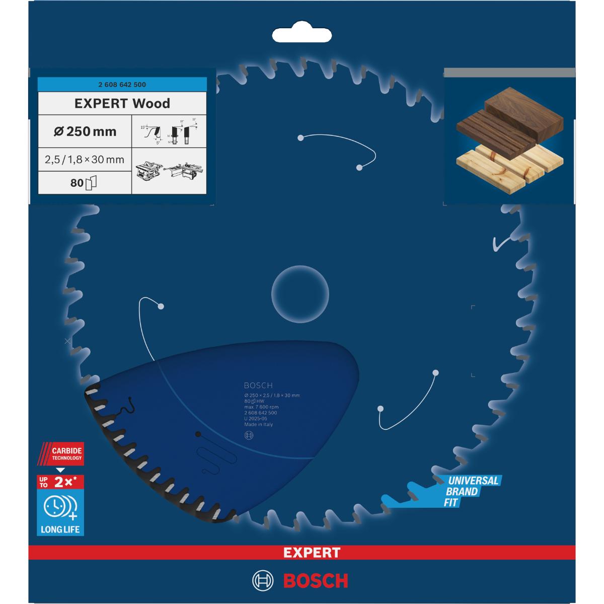 Bosch Kreissägeblatt Expert for Wood ø 250 mm