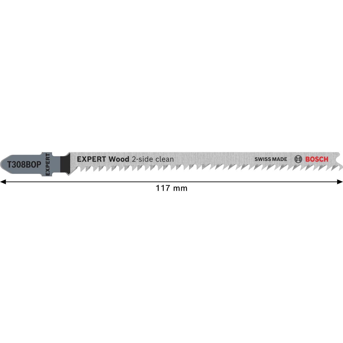 Bosch EXPERT Wood 2-side clean T308BOP Stichsägeblatt, 2-tlg.