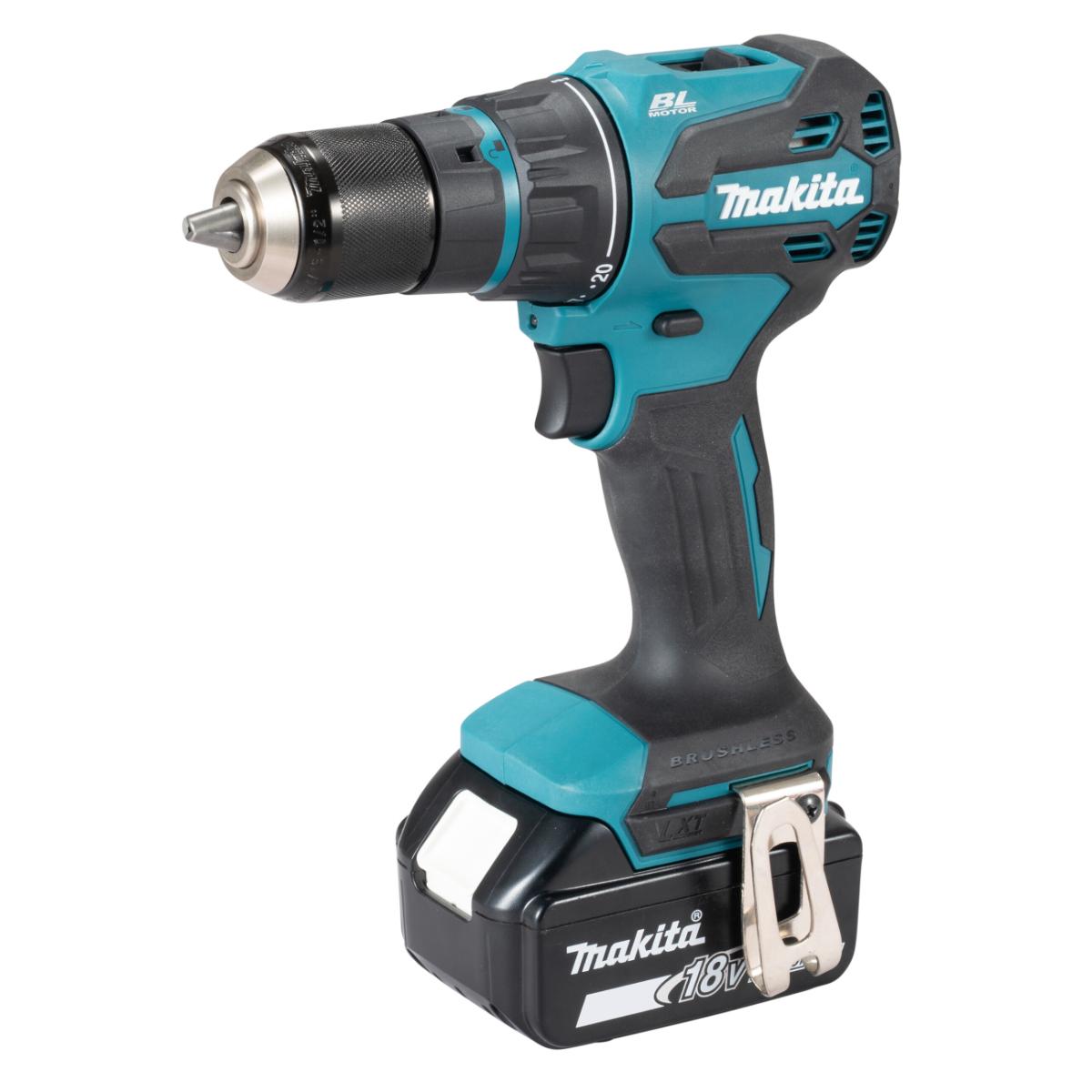 Makita Akku-Bohrschrauber mit Wechselkopfsystem inklusive 4-Kopfaufnahmen LXT 18V - DDF491ZJ01