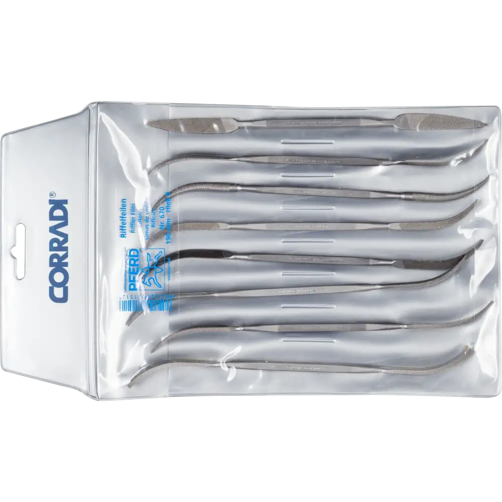 PFERD TOOLS Präzisions-Riffelfeilen-Set Typ 670 190mm Schweizer Hieb 0, grob