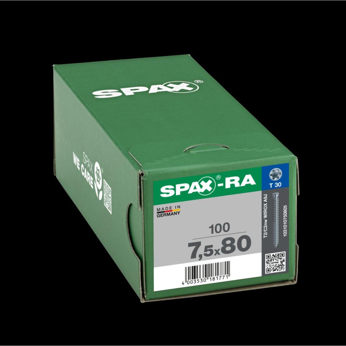 SPAX-Ra Zylinderkopf T-Star Plus T30 Vollgewinde WIROX, 100 Stück