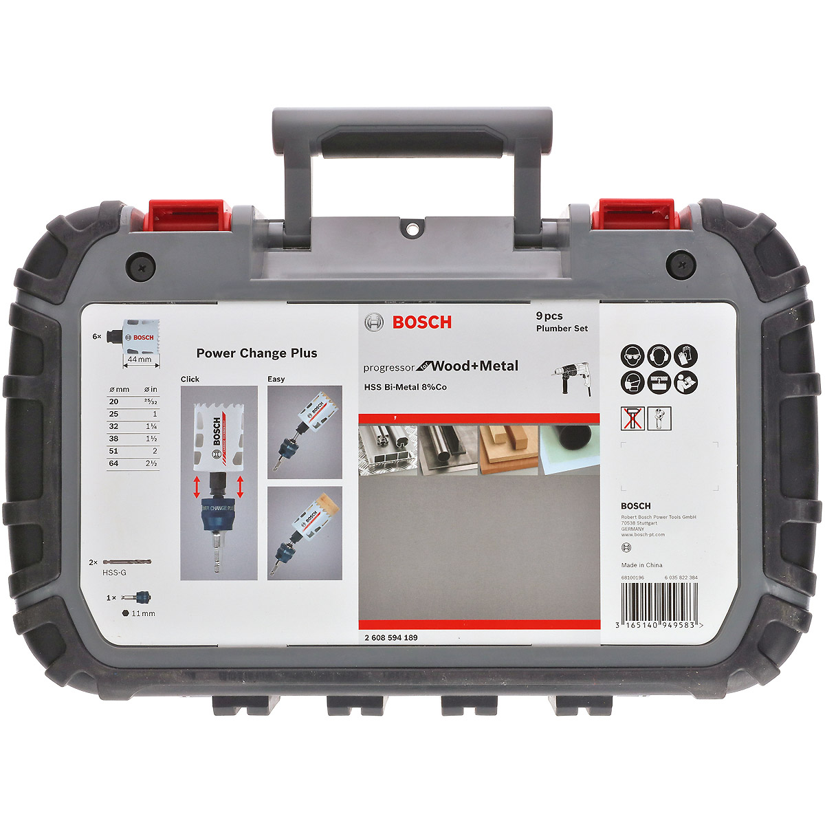 Bosch Lochsägen-Set Progressor for Wood and Metal, 9-teiliges Sanitärset, 20 - 64 mm