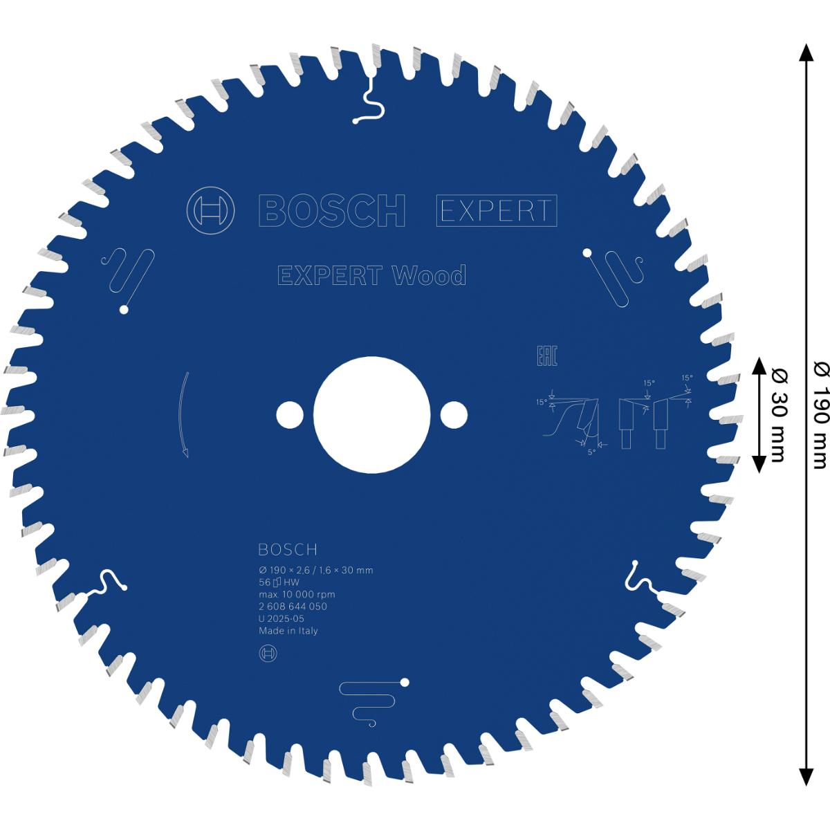 Bosch Kreissägeblatt Expert for Wood ø 190 mm, Bohrung 30 mm