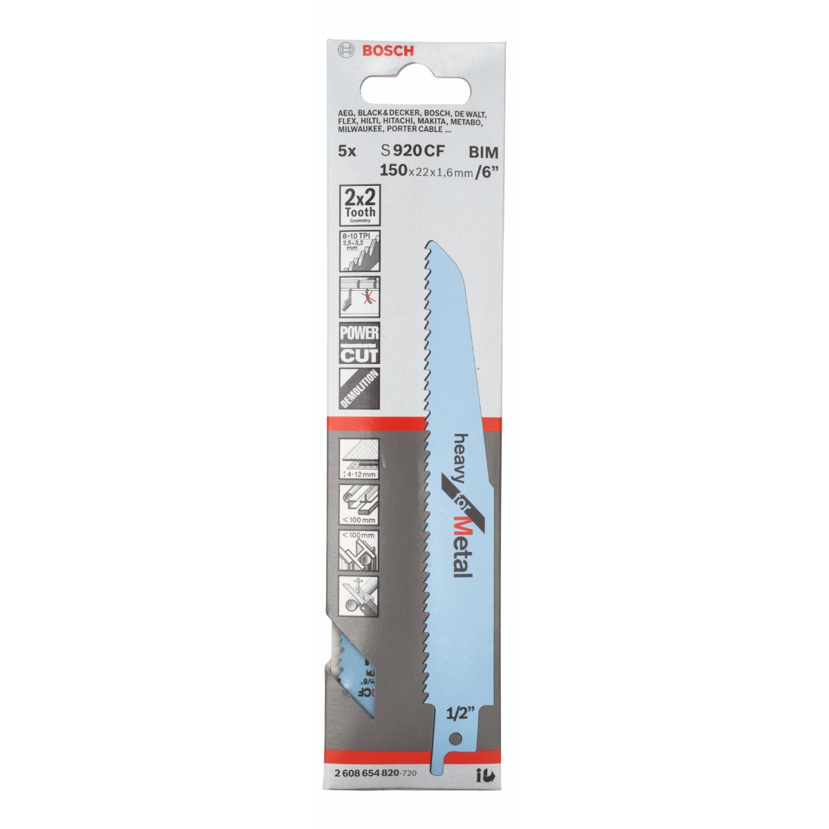 Bosch Säbelsägeblatt S 920 CF, Heavy for Metal
