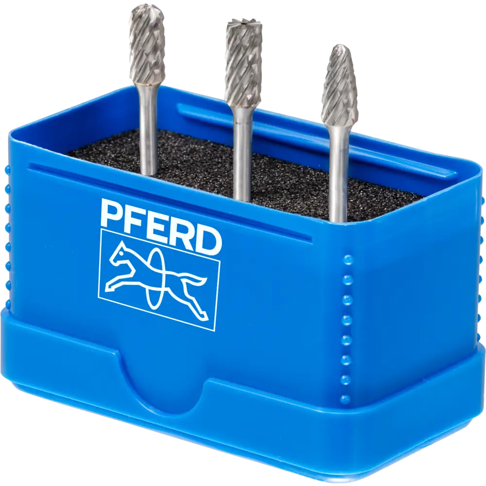 PFERD TOOLS Hartmetall Hochleistungsfrässtift Set 1404 ALLROUND 3-tlg. 6mm Schaft 3mm universal grob