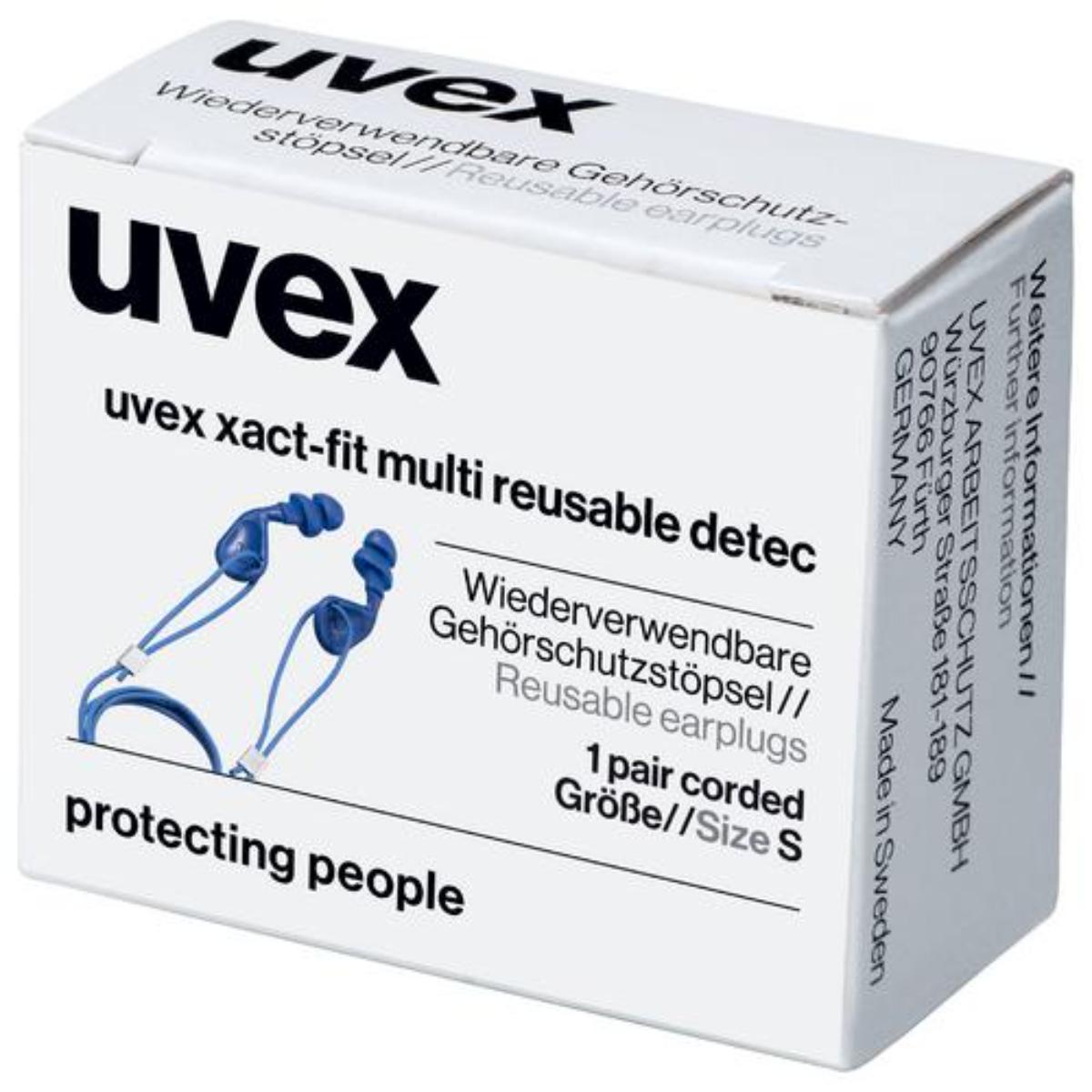 Uvex Mehrwegstöpsel xact-fit mit Kordel Minibox Größe S - 50 Paar