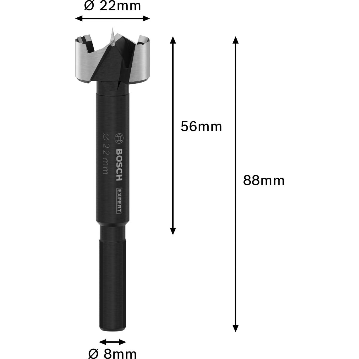 2608901828BO Bosch EXPERT Wood Forstnerbohrer, 22 mm, D8 mm
