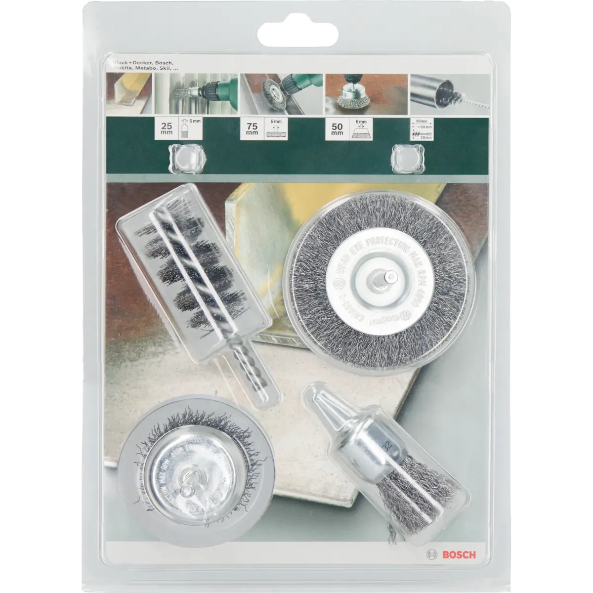Bosch Drahtbürsten-Set 4tlg. Drahtbürsten-Set, 4-tlg.